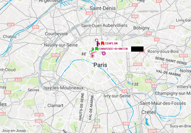 plan itinéraire ratp de Chaussée d