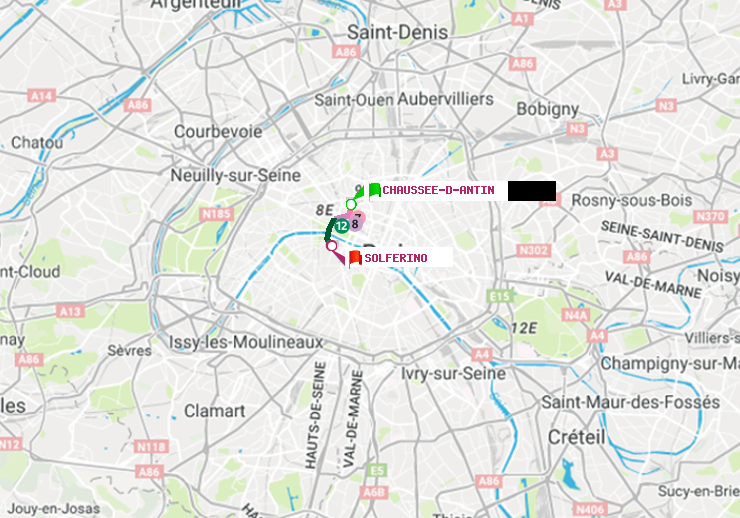 plan itinéraire ratp de Chaussée d