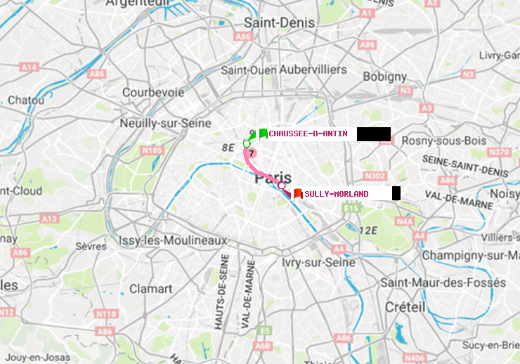 plan itinéraire ratp de Chaussée d