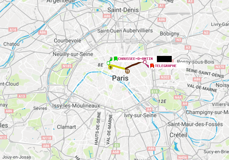 plan itinéraire ratp de Chaussée d