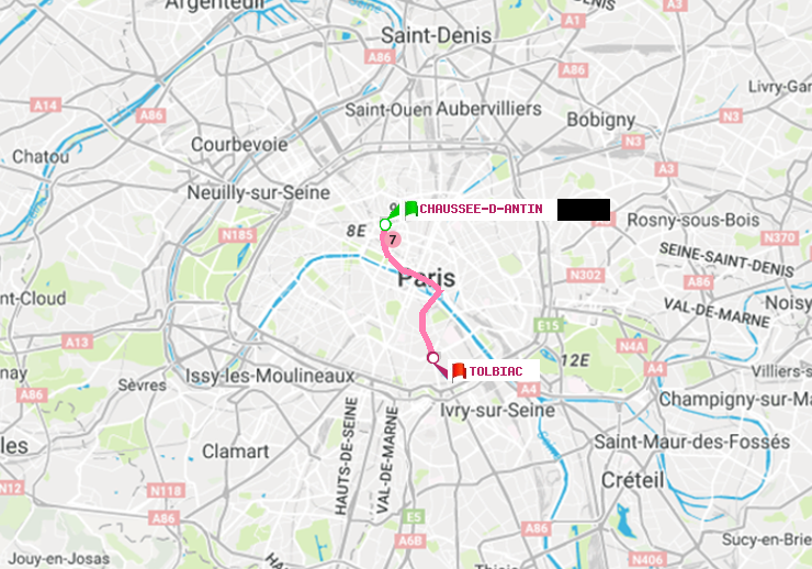 plan itinéraire ratp de Chaussée d