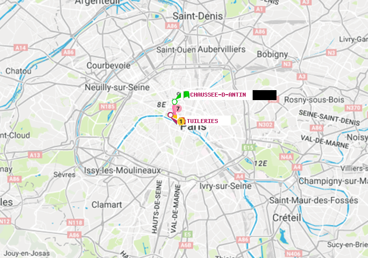plan itinéraire ratp de Chaussée d