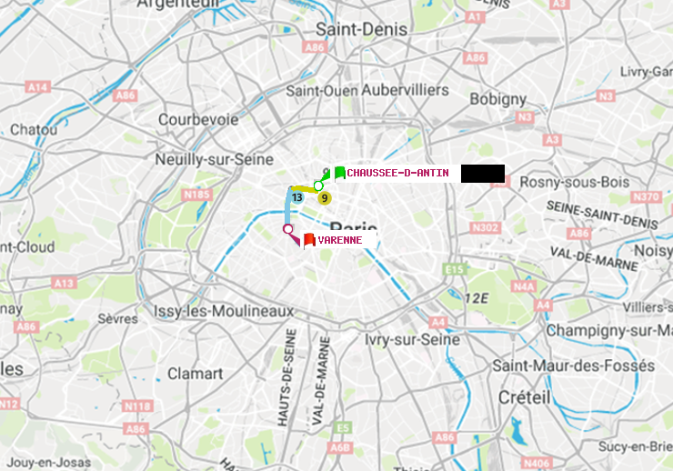 plan itinéraire ratp de Chaussée d