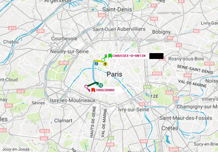 plan itinéraire ratp de Chaussée d