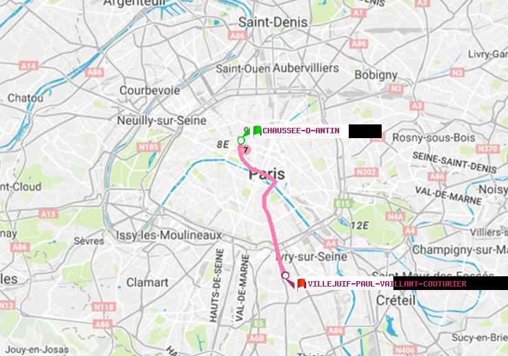 plan itinéraire ratp de Chaussée d