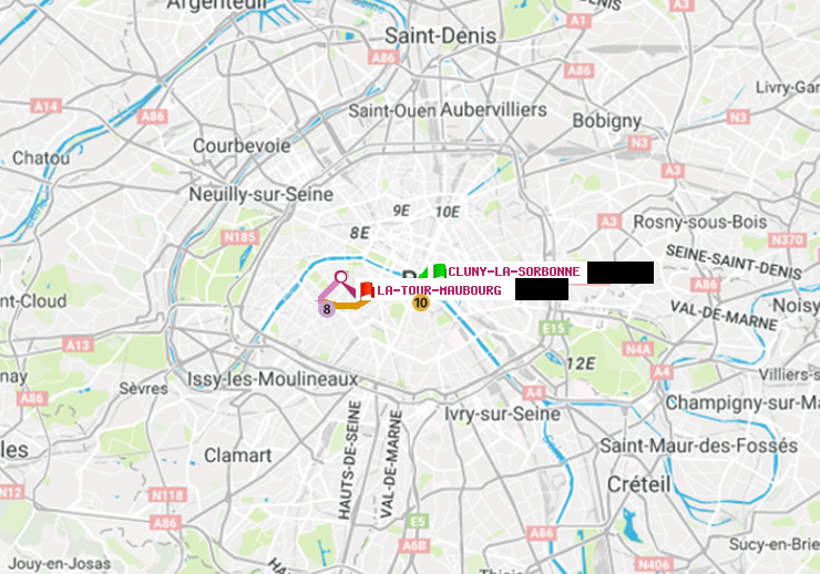 plan itinéraire ratp de Cluny-La Sorbonne à La Tour-Maubourg