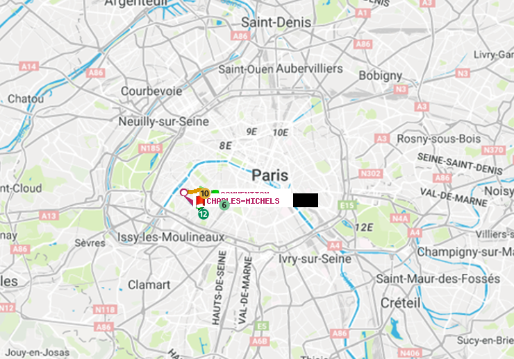 plan itinéraire ratp de Convention à Charles Michels