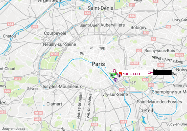 plan itinéraire ratp de Cour Saint-Emilion à Montgallet