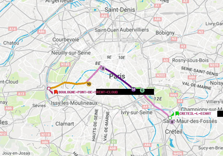 plan itinéraire ratp de Créteil-L