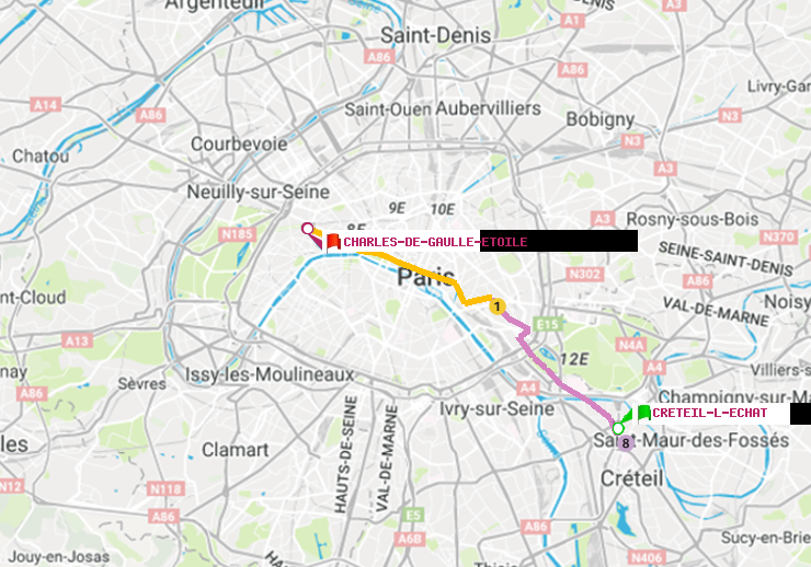 plan itinéraire ratp de Créteil-L