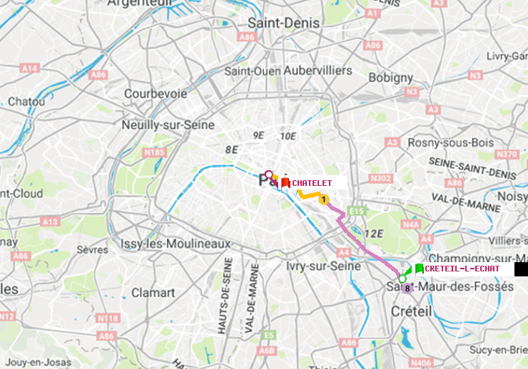 plan itinéraire ratp de Créteil-L