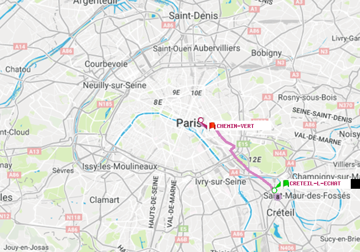 plan itinéraire ratp de Créteil-L