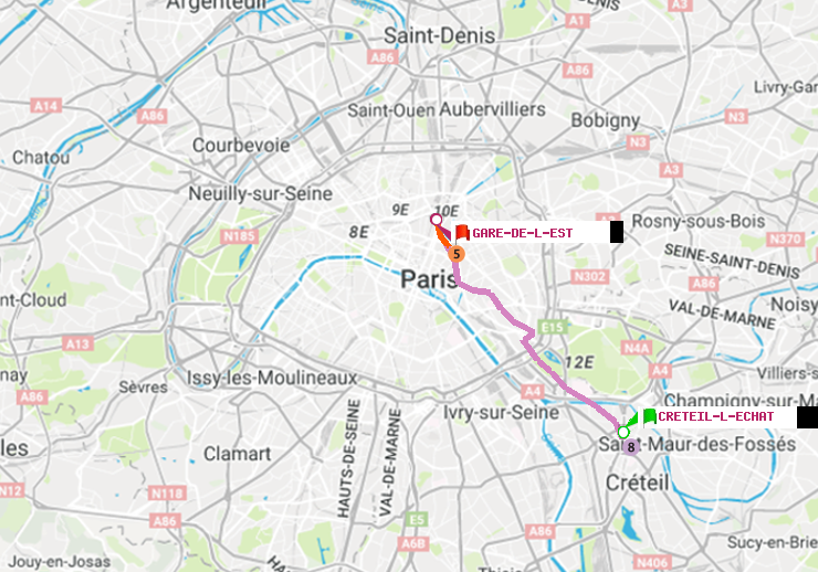 plan itinéraire ratp de Créteil-L