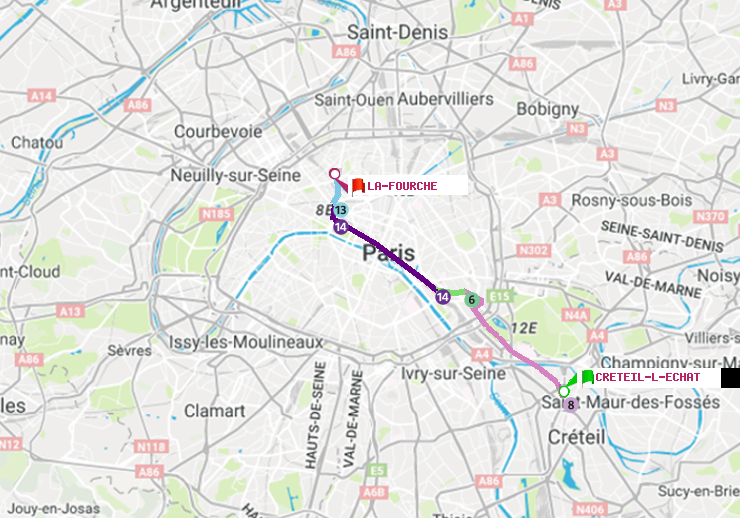 plan itinéraire ratp de Créteil-L