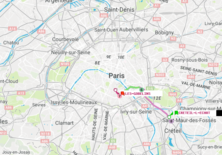 plan itinéraire ratp de Créteil-L