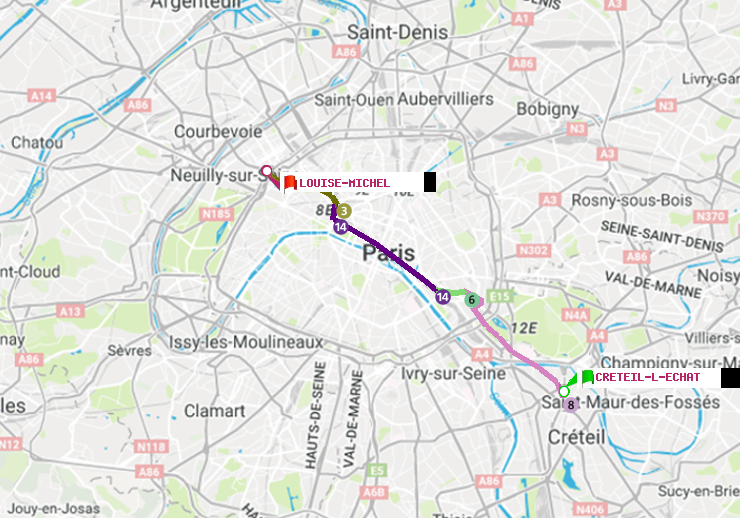 plan itinéraire ratp de Créteil-L