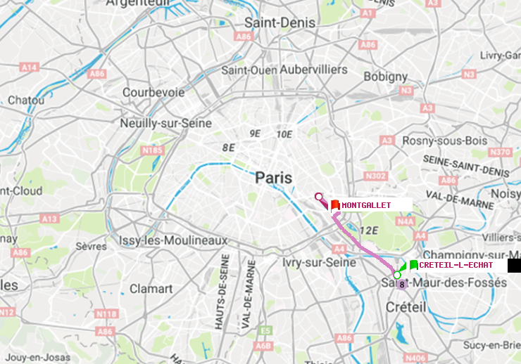 plan itinéraire ratp de Créteil-L