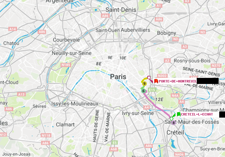 plan itinéraire ratp de Créteil-L