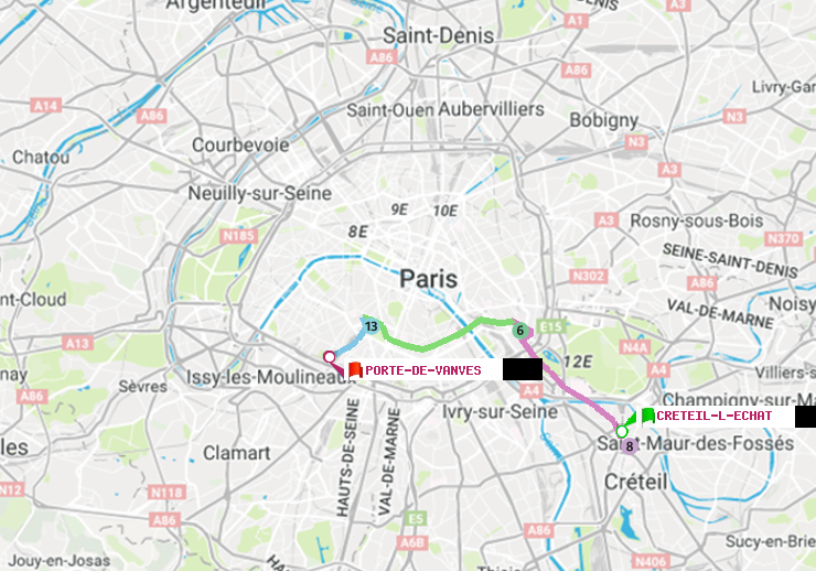 plan itinéraire ratp de Créteil-L