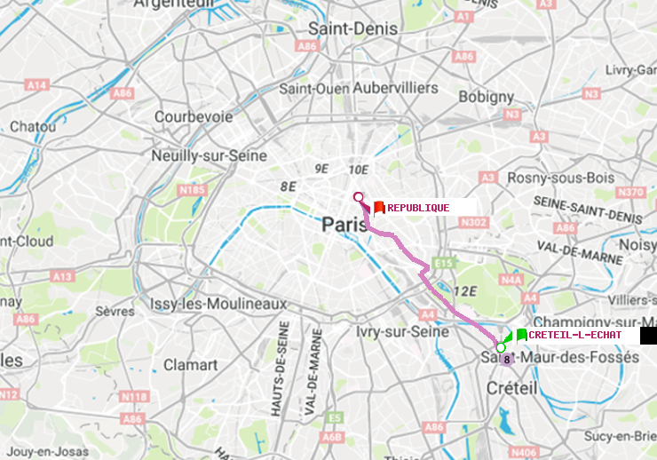 plan itinéraire ratp de Créteil-L