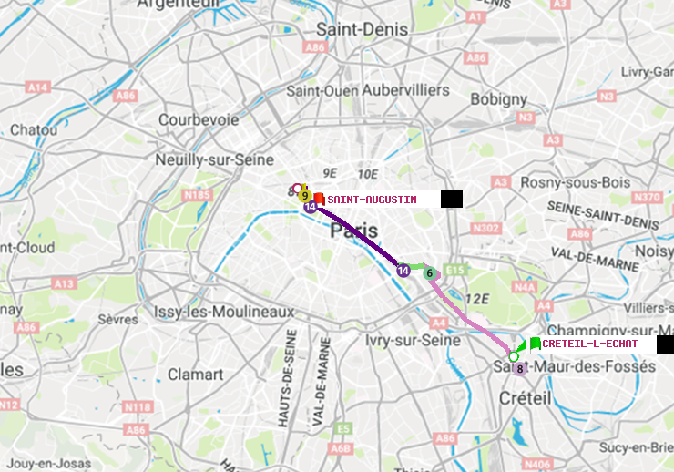 plan itinéraire ratp de Créteil-L