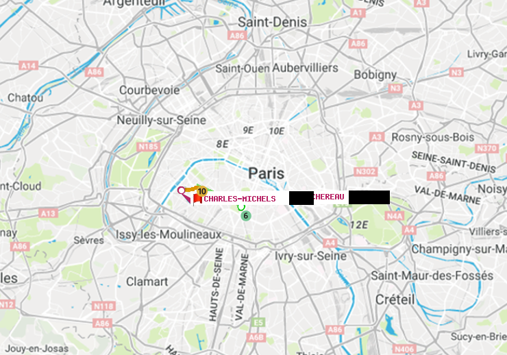 plan itinéraire ratp de Denfert-Rochereau à Charles Michels