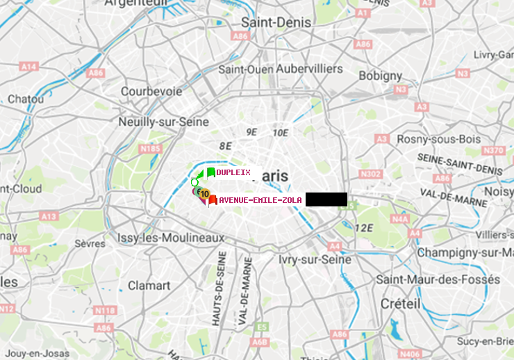 plan itinéraire ratp de Dupleix à Avenue Emile-Zola