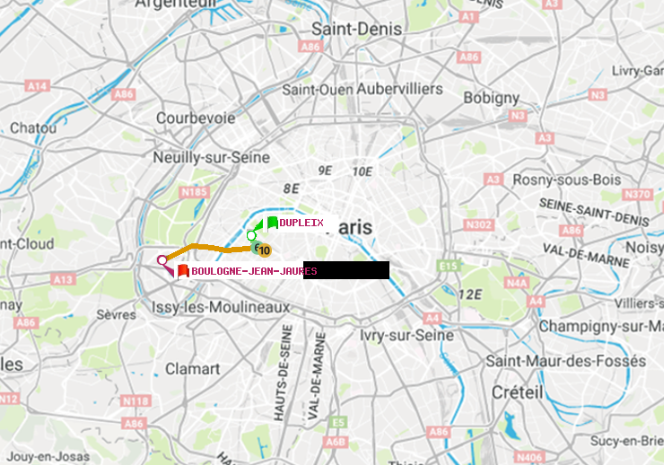 plan itinéraire ratp de Dupleix à Boulogne-Jean-Jaurès