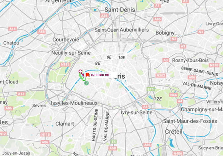 plan itinéraire ratp de Dupleix à Trocadéro