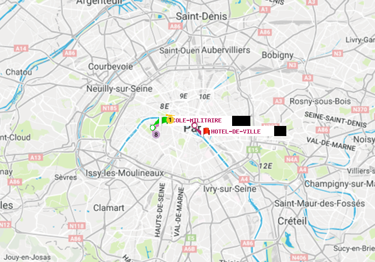 plan itinéraire ratp de Ecole Militaire à Hôtel de Ville