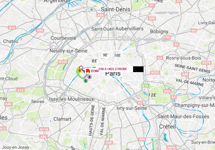 plan itinéraire ratp de Ecole Militaire à Iéna