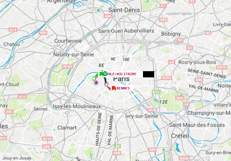 plan itinéraire ratp de Ecole Militaire à Rennes