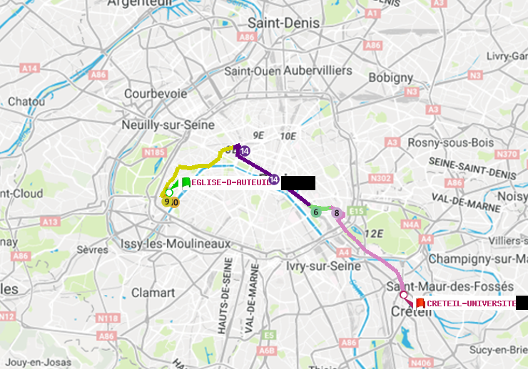 plan itinéraire ratp de Eglise d