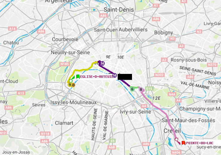 plan itinéraire ratp de Eglise d