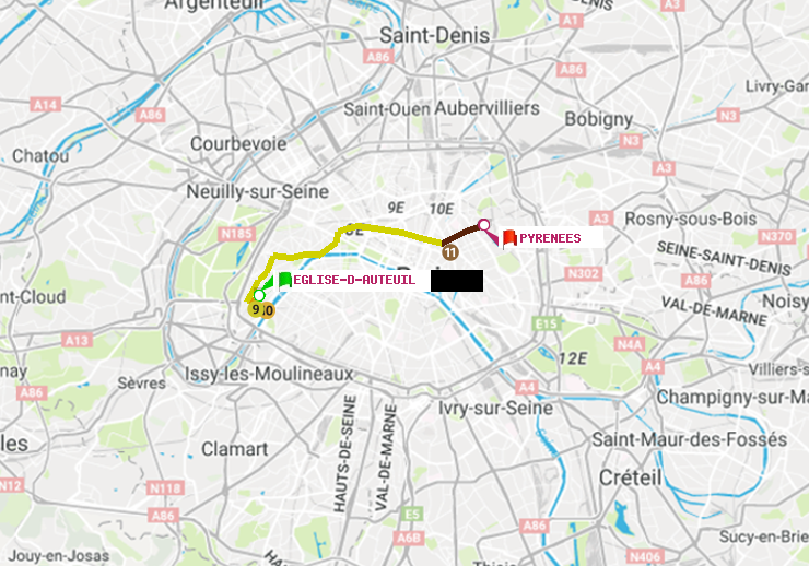 plan itinéraire ratp de Eglise d