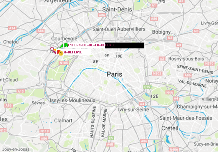 plan itinéraire ratp de Esplanade de la Défense à La Défense (Grande Arche)