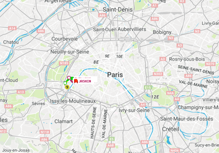plan itinéraire ratp de Exelmans à Jasmin
