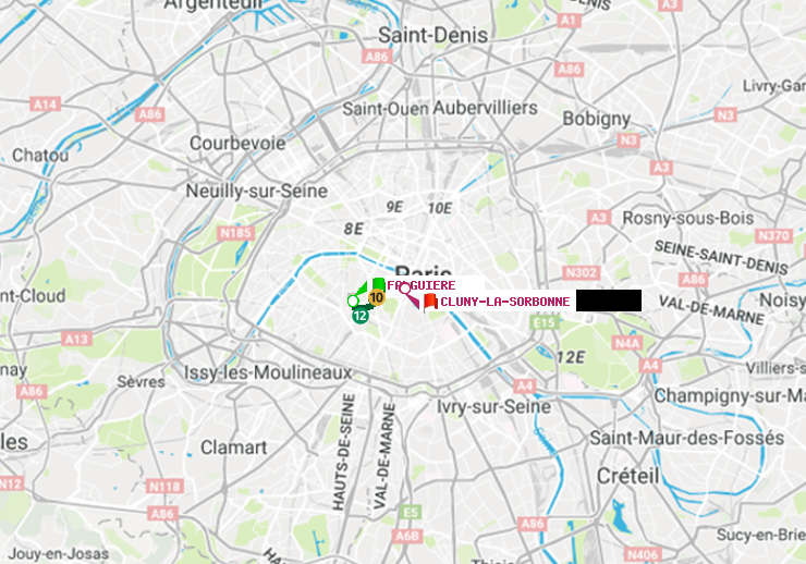plan itinéraire ratp de Falguière à Cluny-La Sorbonne