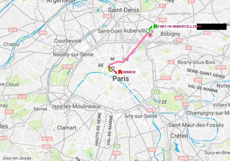 plan itinéraire ratp de Fort d