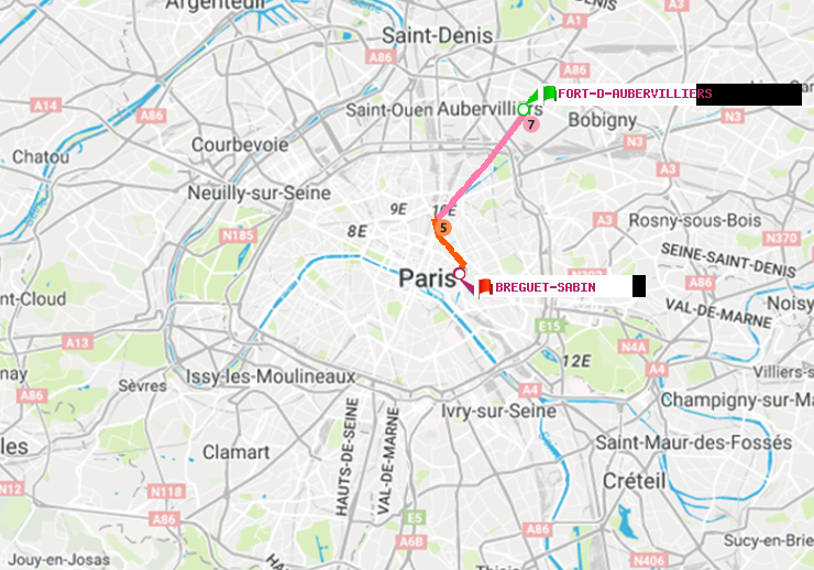plan itinéraire ratp de Fort d
