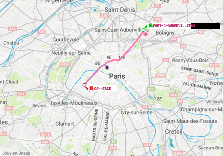plan itinéraire ratp de Fort d