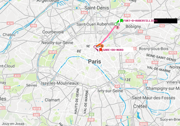 plan itinéraire ratp de Fort d