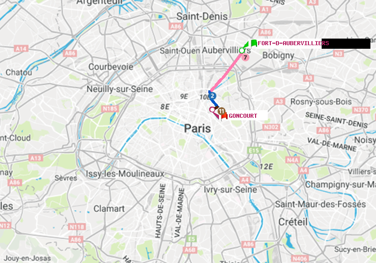 plan itinéraire ratp de Fort d