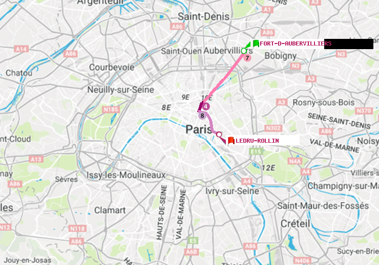 plan itinéraire ratp de Fort d