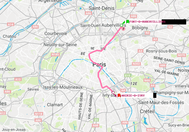 plan itinéraire ratp de Fort d