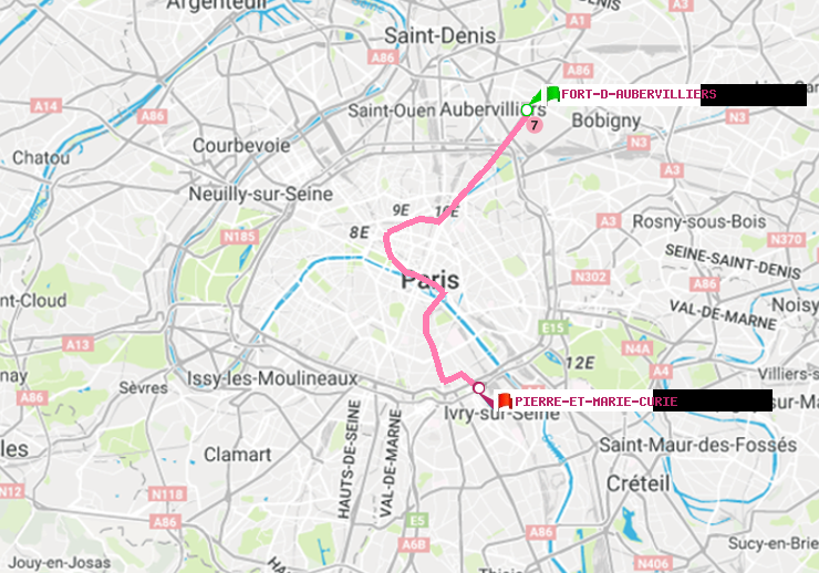 plan itinéraire ratp de Fort d
