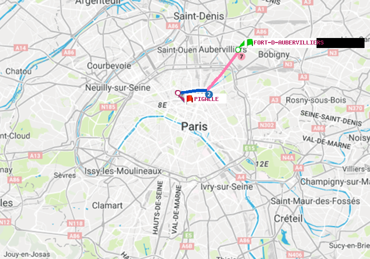 plan itinéraire ratp de Fort d