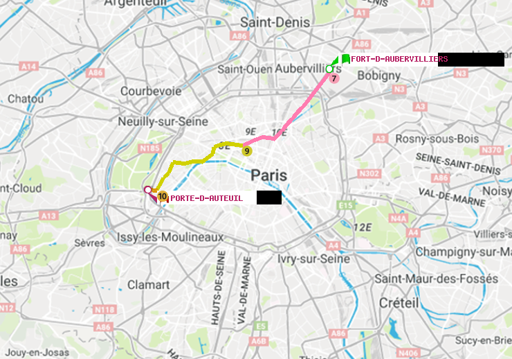plan itinéraire ratp de Fort d
