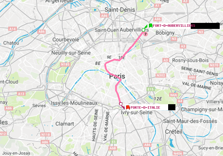plan itinéraire ratp de Fort d