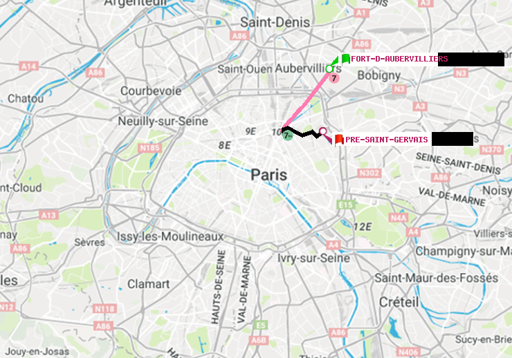 plan itinéraire ratp de Fort d